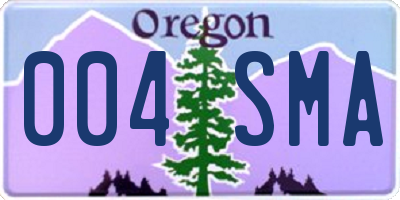 OR license plate 004SMA