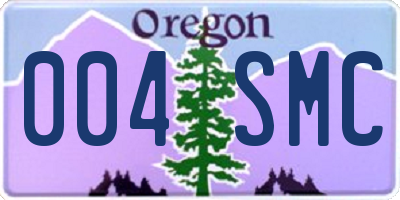 OR license plate 004SMC