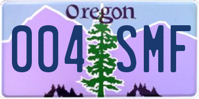 OR license plate 004SMF