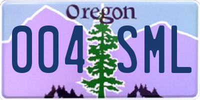 OR license plate 004SML