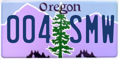 OR license plate 004SMW