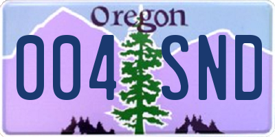 OR license plate 004SND