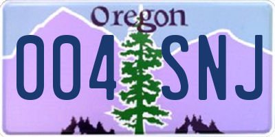 OR license plate 004SNJ