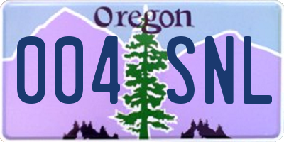 OR license plate 004SNL