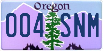 OR license plate 004SNM