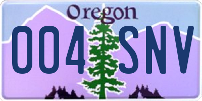 OR license plate 004SNV