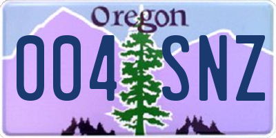 OR license plate 004SNZ