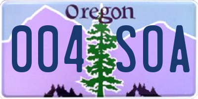 OR license plate 004SOA