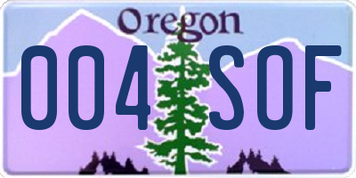 OR license plate 004SOF