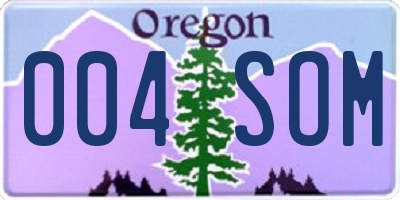 OR license plate 004SOM