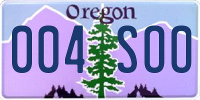 OR license plate 004SOO