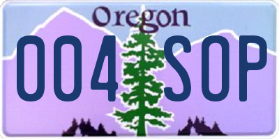 OR license plate 004SOP
