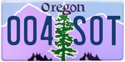 OR license plate 004SOT