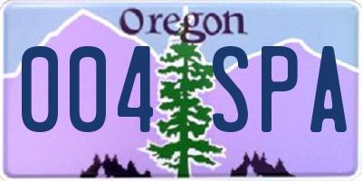 OR license plate 004SPA