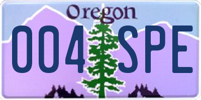 OR license plate 004SPE