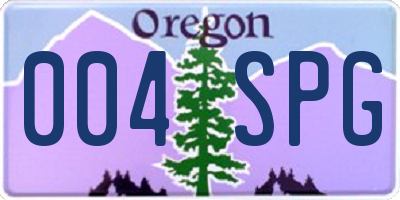 OR license plate 004SPG