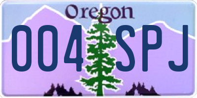 OR license plate 004SPJ