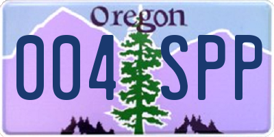 OR license plate 004SPP