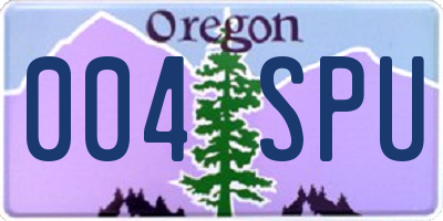 OR license plate 004SPU