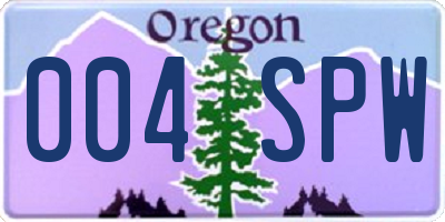 OR license plate 004SPW