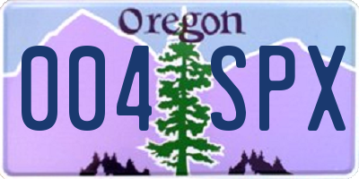 OR license plate 004SPX