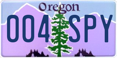 OR license plate 004SPY