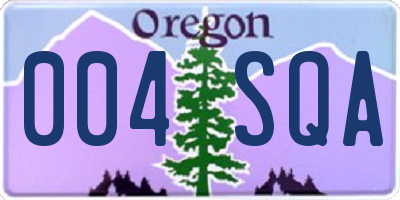 OR license plate 004SQA