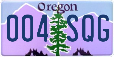 OR license plate 004SQG