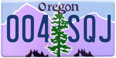 OR license plate 004SQJ