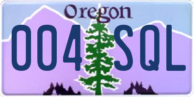 OR license plate 004SQL