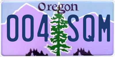 OR license plate 004SQM