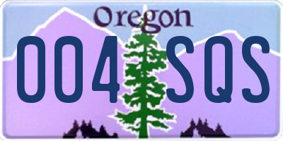 OR license plate 004SQS