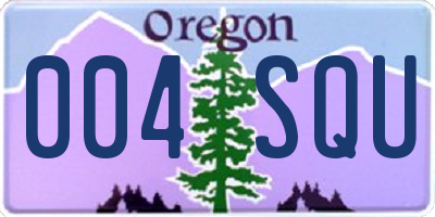 OR license plate 004SQU