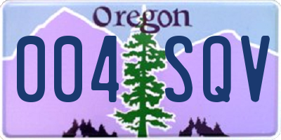 OR license plate 004SQV