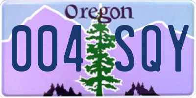 OR license plate 004SQY