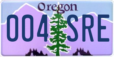 OR license plate 004SRE