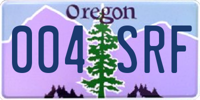 OR license plate 004SRF