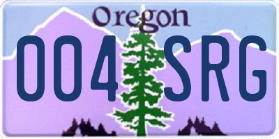 OR license plate 004SRG
