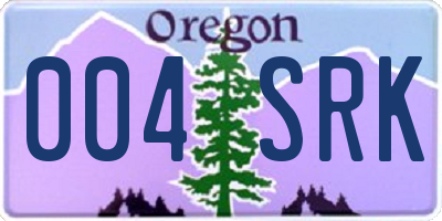 OR license plate 004SRK