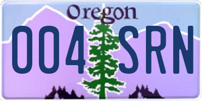 OR license plate 004SRN