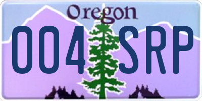 OR license plate 004SRP