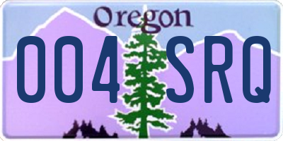 OR license plate 004SRQ