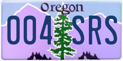 OR license plate 004SRS