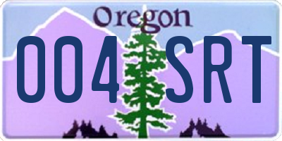 OR license plate 004SRT