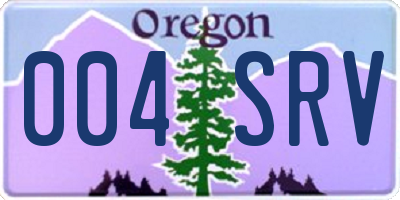 OR license plate 004SRV