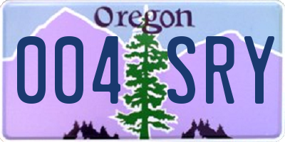 OR license plate 004SRY