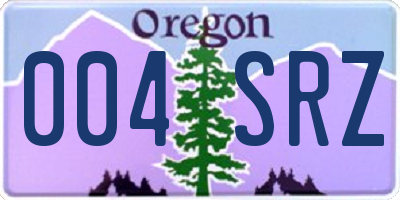 OR license plate 004SRZ