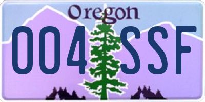 OR license plate 004SSF