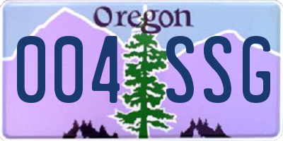 OR license plate 004SSG