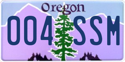 OR license plate 004SSM